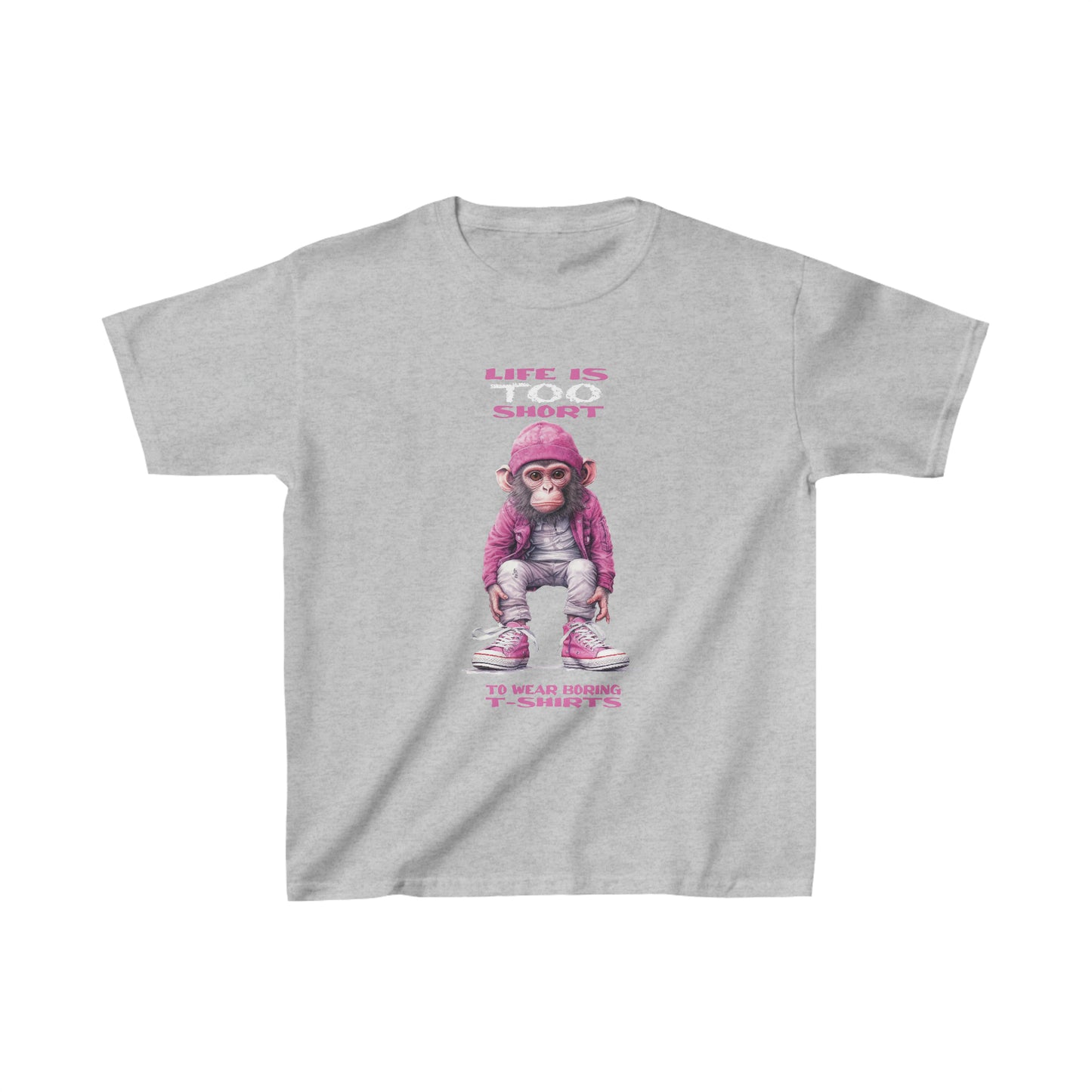 Kids Pink Monkey T-Shirt