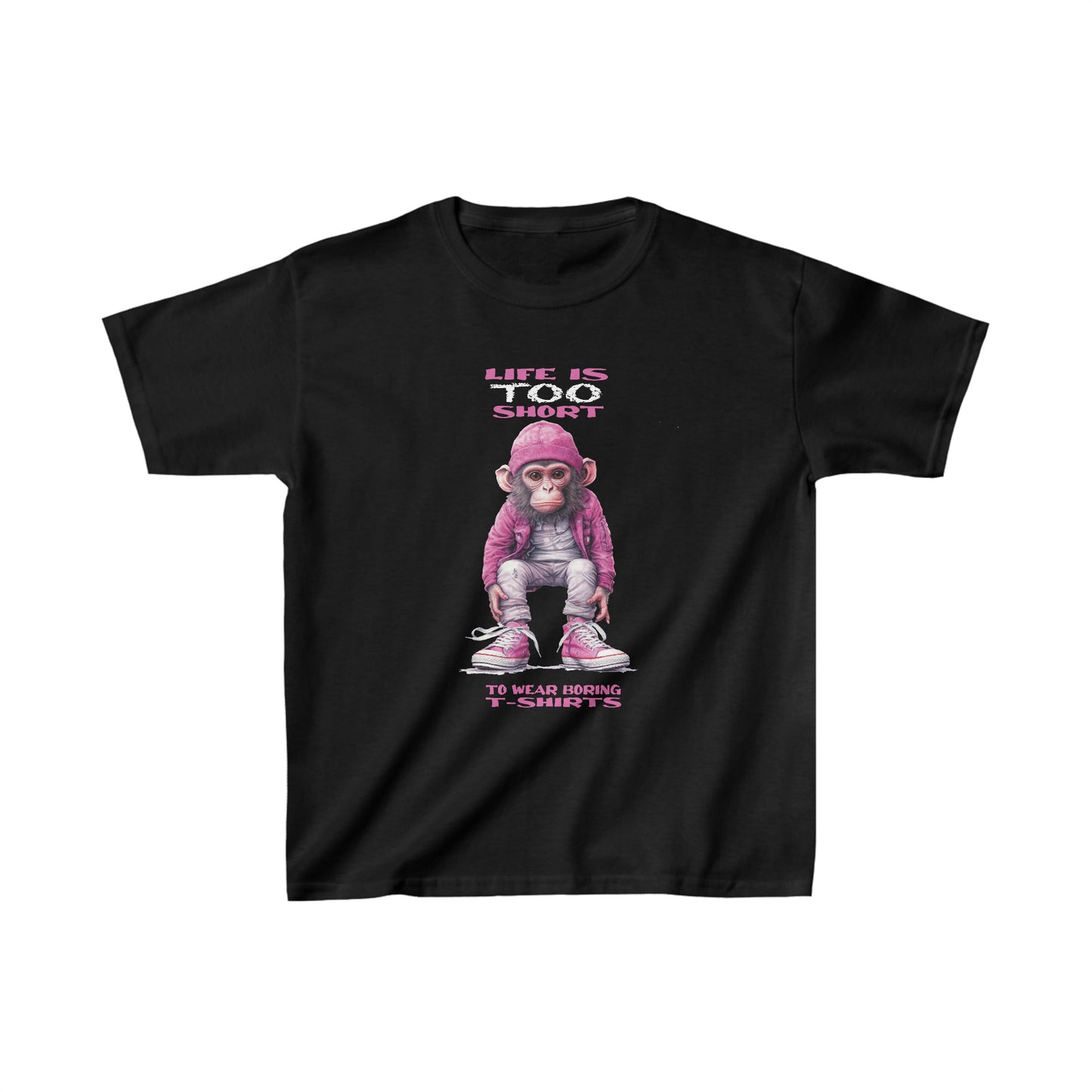 Kids Pink Monkey T-Shirt